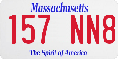 MA license plate 157NN8