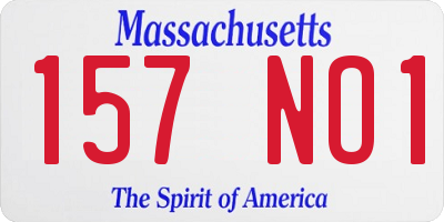 MA license plate 157NO1