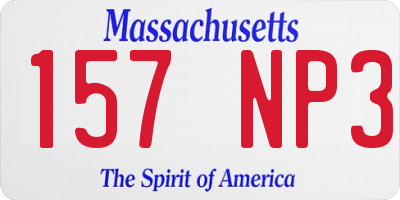 MA license plate 157NP3