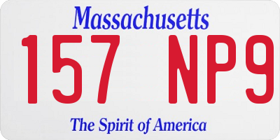 MA license plate 157NP9