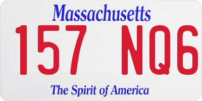 MA license plate 157NQ6