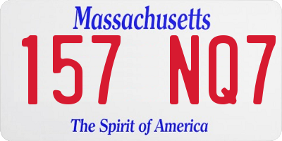 MA license plate 157NQ7