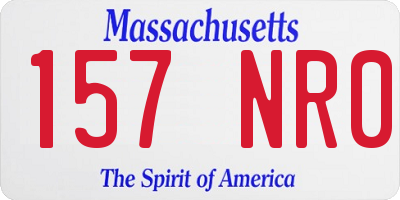 MA license plate 157NR0