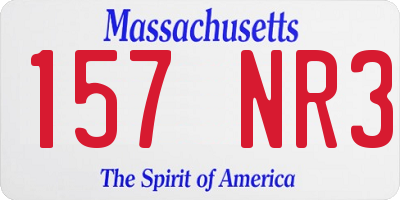 MA license plate 157NR3