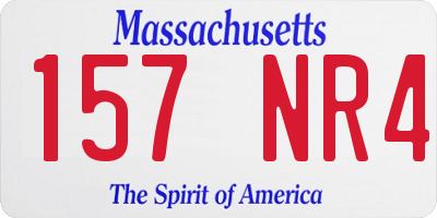 MA license plate 157NR4