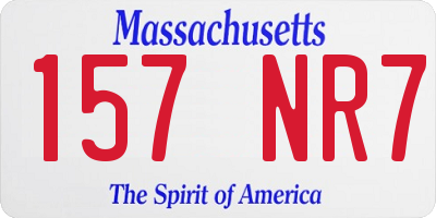 MA license plate 157NR7