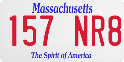 MA license plate 157NR8