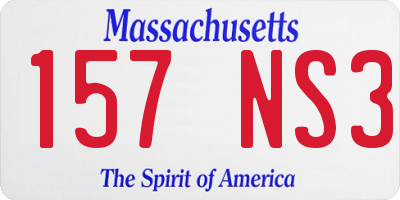 MA license plate 157NS3