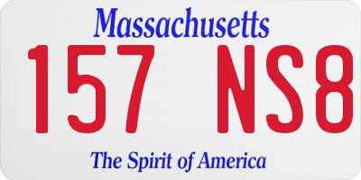 MA license plate 157NS8