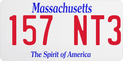 MA license plate 157NT3