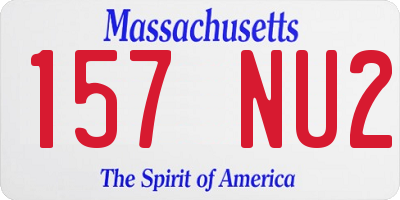 MA license plate 157NU2