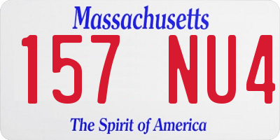 MA license plate 157NU4