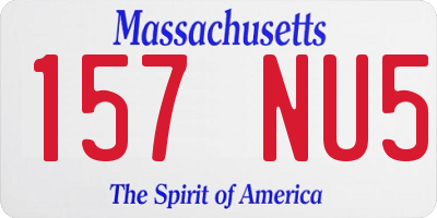 MA license plate 157NU5