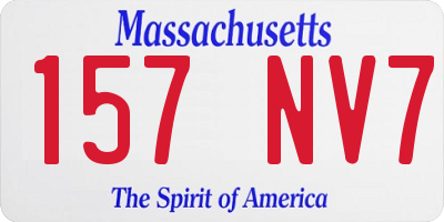 MA license plate 157NV7