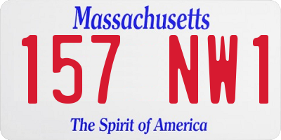 MA license plate 157NW1