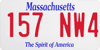 MA license plate 157NW4