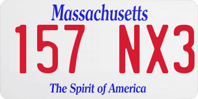 MA license plate 157NX3