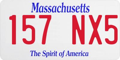 MA license plate 157NX5