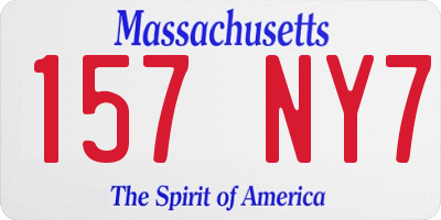 MA license plate 157NY7
