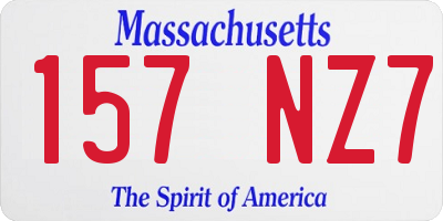 MA license plate 157NZ7