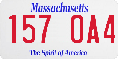 MA license plate 157OA4