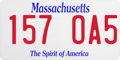 MA license plate 157OA5
