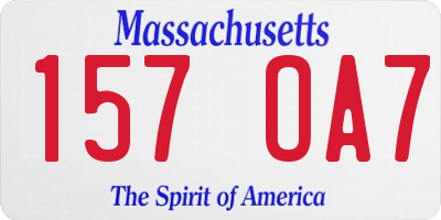 MA license plate 157OA7