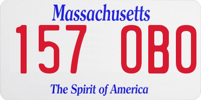 MA license plate 157OB0
