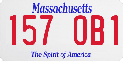 MA license plate 157OB1