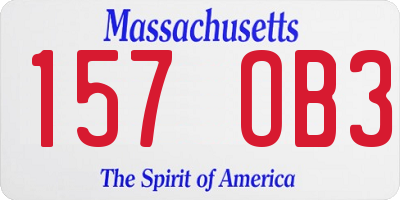 MA license plate 157OB3