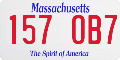 MA license plate 157OB7