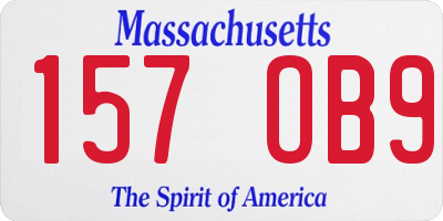 MA license plate 157OB9
