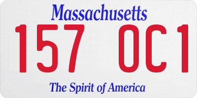 MA license plate 157OC1