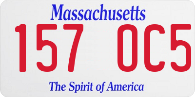 MA license plate 157OC5