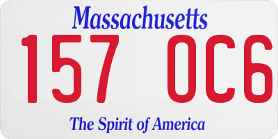 MA license plate 157OC6