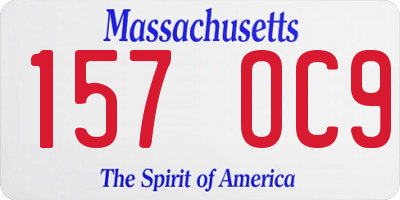 MA license plate 157OC9