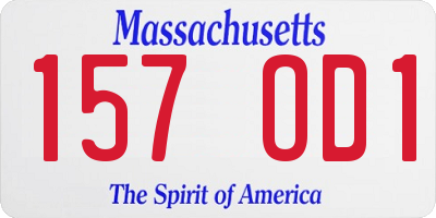 MA license plate 157OD1