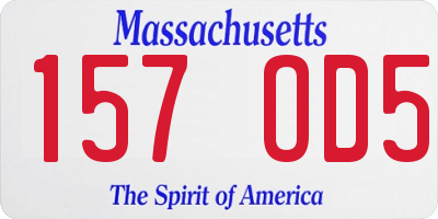 MA license plate 157OD5