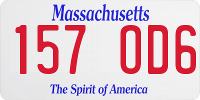 MA license plate 157OD6