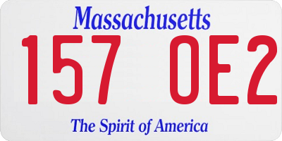 MA license plate 157OE2