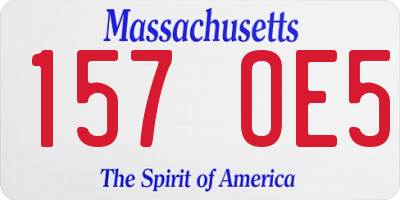 MA license plate 157OE5