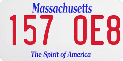 MA license plate 157OE8
