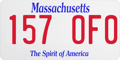 MA license plate 157OF0