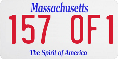 MA license plate 157OF1