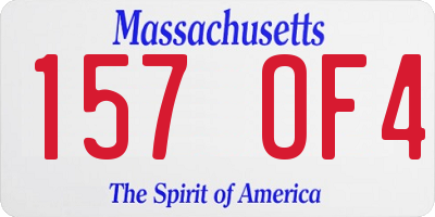 MA license plate 157OF4