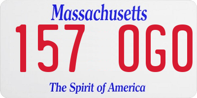 MA license plate 157OG0