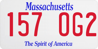 MA license plate 157OG2