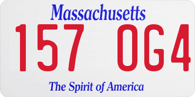 MA license plate 157OG4