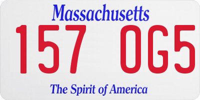 MA license plate 157OG5