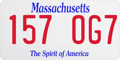 MA license plate 157OG7